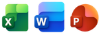 Excel, Word og Powerpoint-ikoner