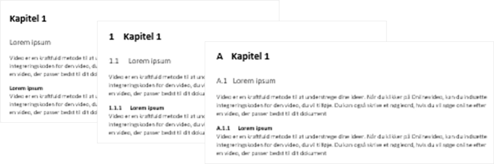 Kollage af skærmbilleder, der viser LD Fondes Word skabeloner