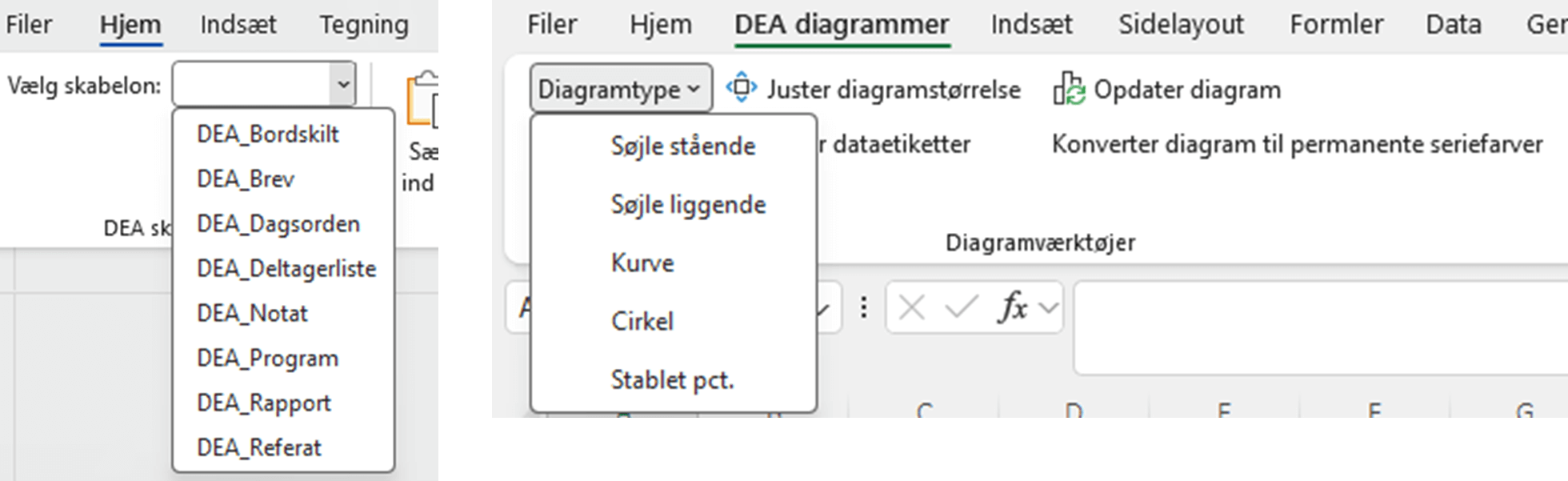 Add-ins til Word og Excel lavet for DEA