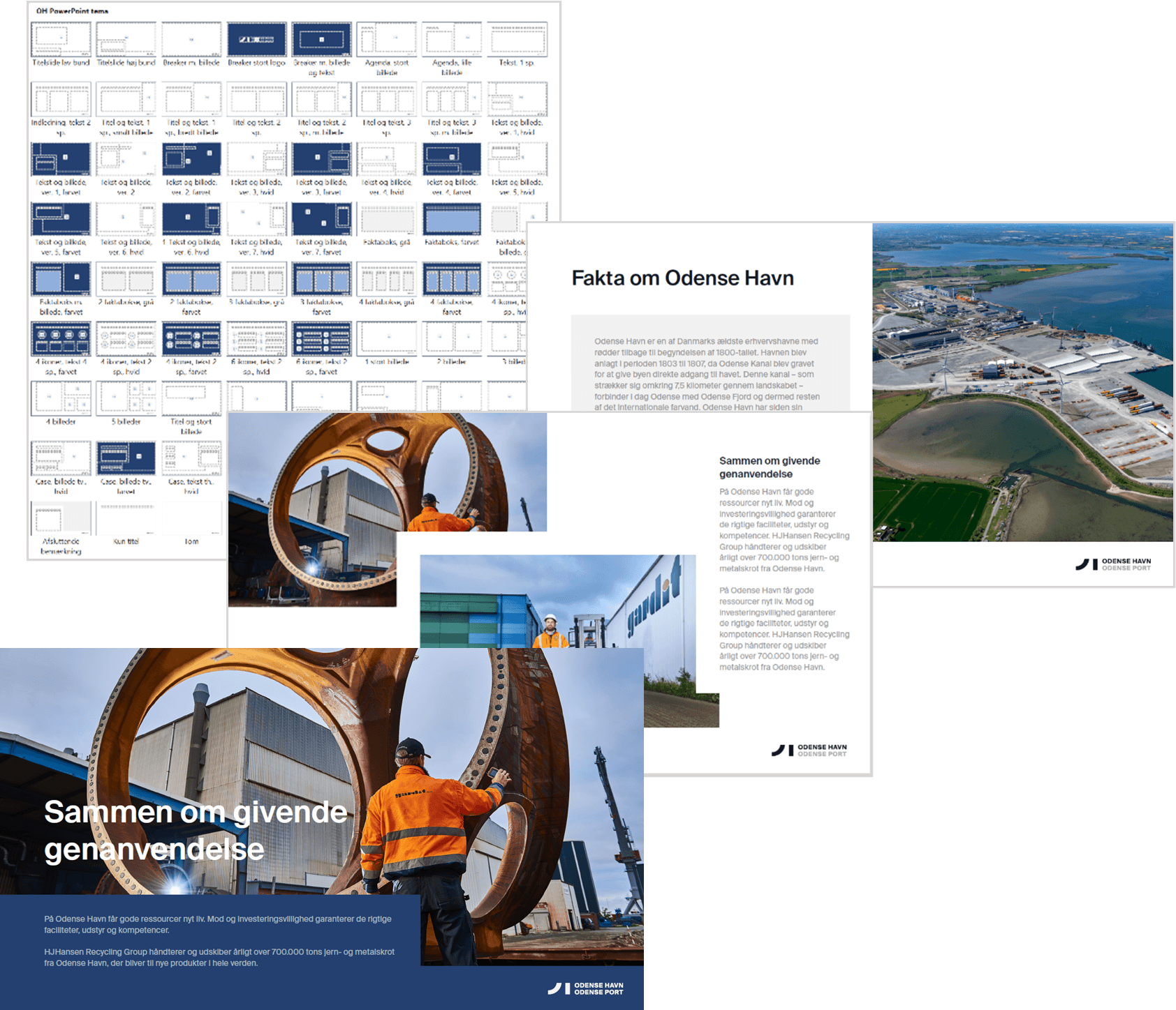 Grafisk fremstilling af Odense Havns powerpoint-skabeloner