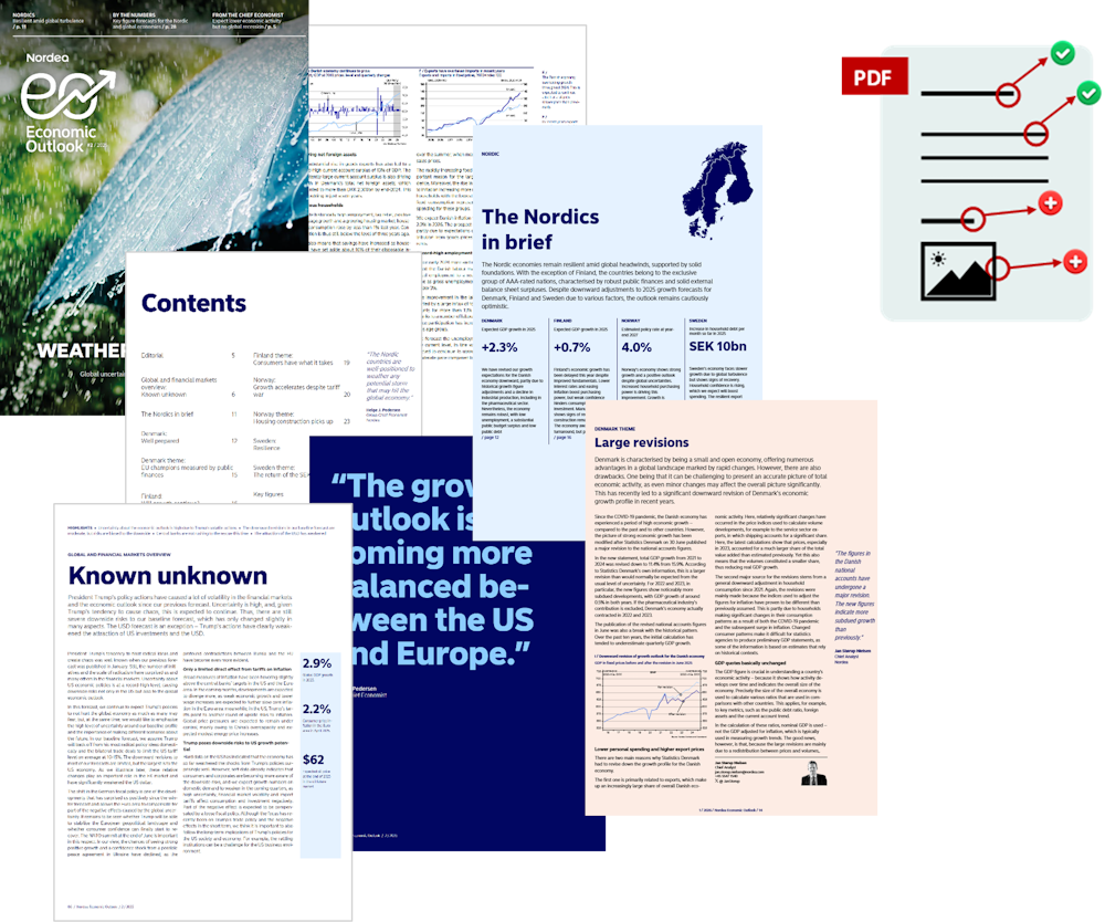 Grafisk fremstilling af Nordeas PDF-løsninger