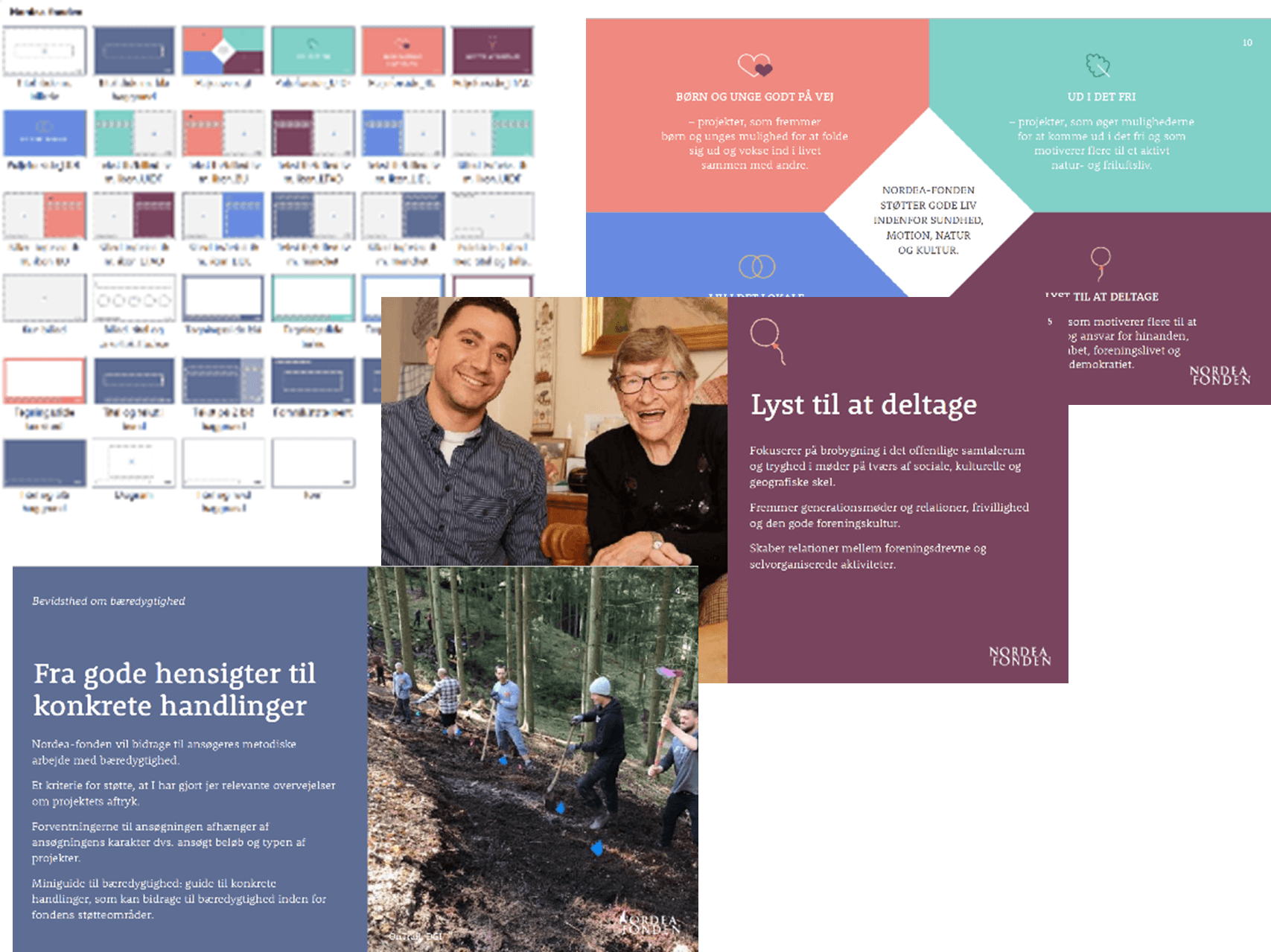 Grafisk fremstilling af Microsoft PowerPoint-skabelonerne til Nordea