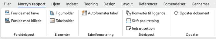 Word båndet med specielle funktioner